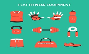 9 flat fitness supplies vector mate